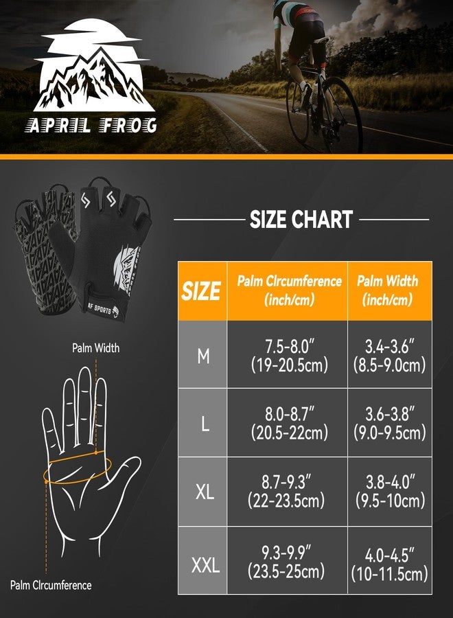 Aprilfrog Bike Cycling Sports Gloves: Half Finger Bicycle Gloves for Men Women with 5MM Gel Pad - Shock-Absorbing Exercise Workout Glove for Biking Gym XL - Image 2